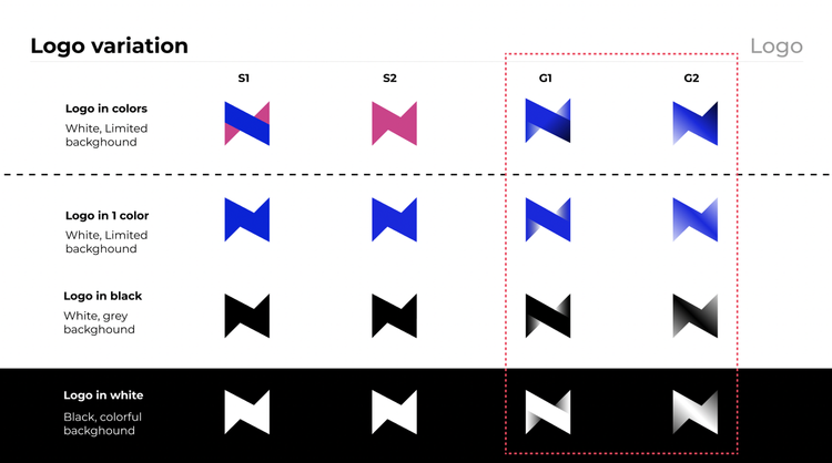 nex branding redesign: logo variation